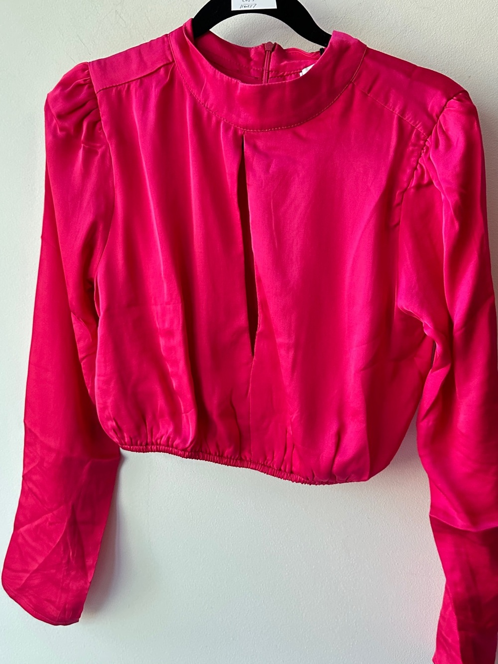 Stillwater, Pink Cropped Long Sleeve Blouse XS and. S 1625